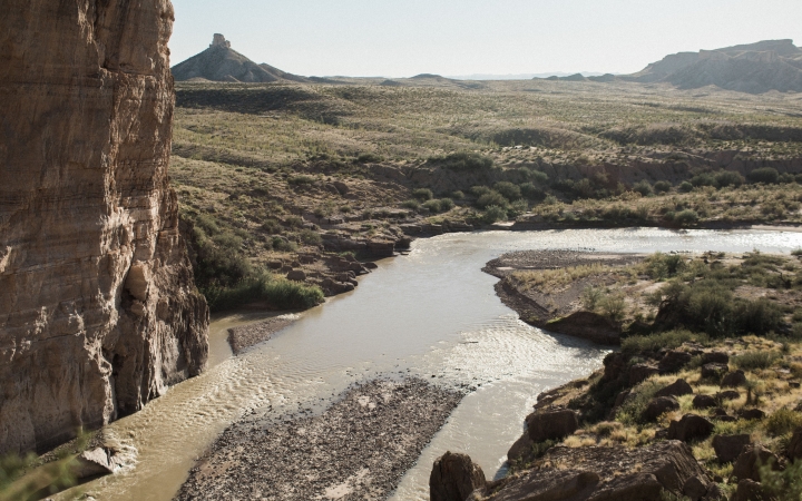 a river winds through big bend national park